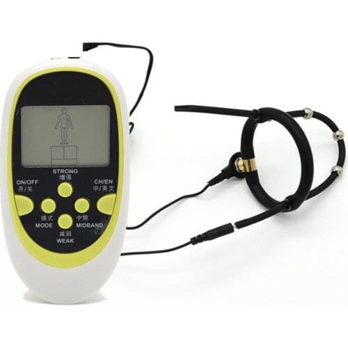 Electric Shock Glans Rings Masturbation Stimulation Penis Torture Pulse Massager Penis Ring Sex Toy for Men Medical Themed Toys