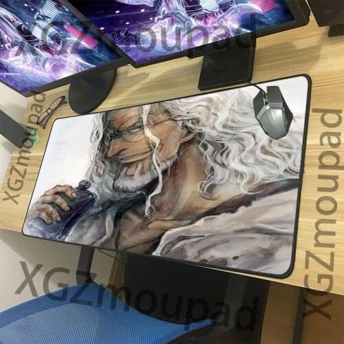XGZ Large Gaming Mouse Pad Black Lock Edge Anime One Piece Rayleigh HD Computer Desk Mat Rubber Non-slip Custom Coaster Carpet