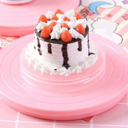 50%HOT14cm Round Food-grade Plastic Rotating Cake Turntable Stand Baking Decor Plate