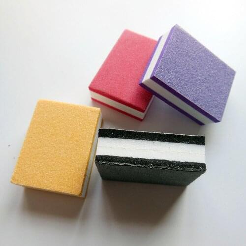 200 Pcs Mixed Colour Mini Nail Buffer Block Sponge Block Disposable Nail File 100/180
