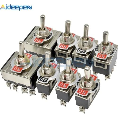 Mini Auto Toggle Switch AC 250V 16A 2/3/4/6/12 Pin ON-OFF ON-ON ON-OFF-ON 2/3 Position Copper/Silver Contact