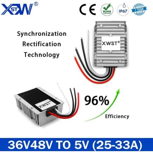 DC-DC 20V-60V 36V 48V to 5V 25A 30A 150W Step-Down Power Supply Module Car Power Converter Over-Current Short Circuit Protection