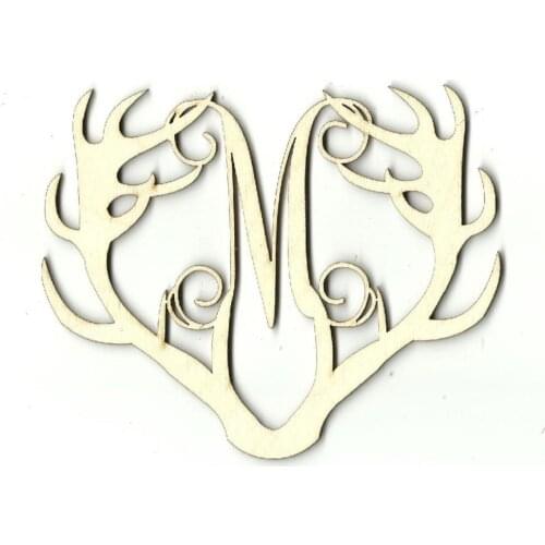 Deer Antler Monogram - Personalized Laser Cut Out Unfinished Wood Shape