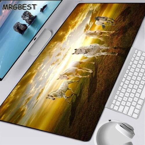 MRGBEST Group of Horse Large Size Gaming Lock Mouse Pad Non-slip Natural Rubber PC Computer Game Player Desk Mat CSGO LOL Dota L