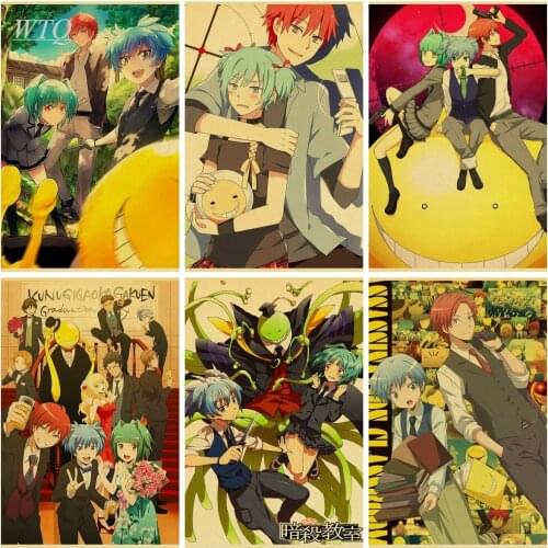 Assassination Classroom Anime Posters Retro Poster Canvas Painting Wall Art Picture Home Decor Photos for Childrens Room Decor