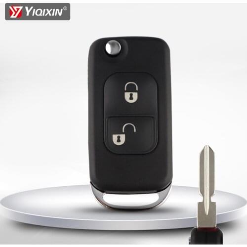 YIQIXIN Flip Folding Car Shell Remote Key Fob Case 2 Button For Mercedes Benz SLK E113 A C E S W168 W202 W203 HOT HU39 Blade