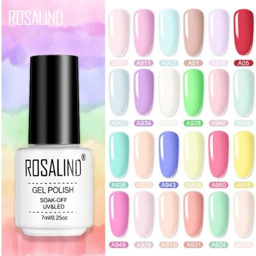 ROSALIND Macaron Gel Polish Nail Hybrid Varnishes Primer Design Top Base For Nails Art Manicure Semi Permanent Gel Lak Lacquer