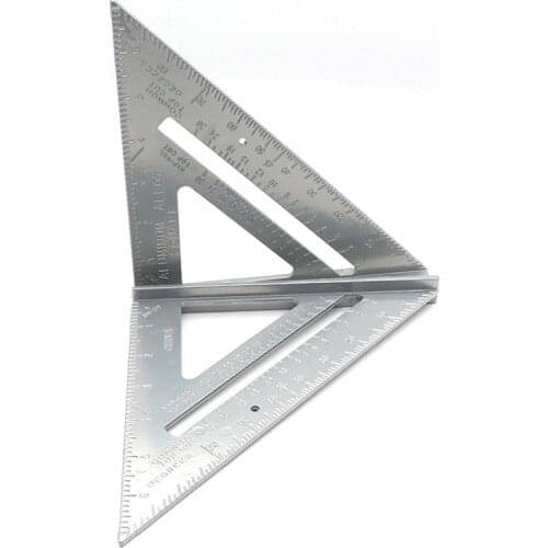 Measurement Tool Triangle Square Ruler Aluminum Alloy Speed Protractor Miter For Carpenter Tri-square Line Scriber Saw Guide