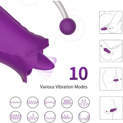Rose tongue lick clitoral pussy vibrator vibrating adult sex toys for woman clitoris G-spot stimulator erotic vagina massager