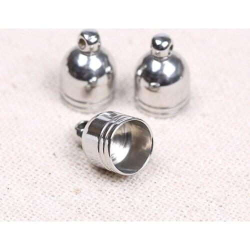 Reidgaller 10pcs 8mm dia stainless steel leather cord end caps for jewelry making diy necklace pendant connector findings