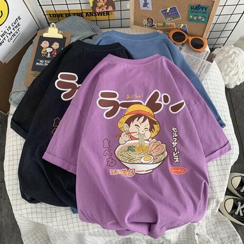 100% Cotton One Piece Tshirt White Funny Girl Streetwear Female Tops Tee Short Sleeve Fashion Luffy T Shirt Hip Hop Clothes