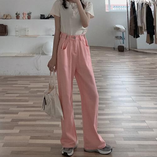 Woman Jeans High Waist Wide Leg Denim Clothing White Jeans Vintage Quality 2021 Fashion Straight Pants Plus Boyfriend Jeans