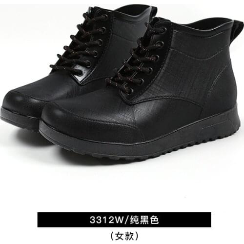 2021 New Woman Rain Boots Ankle Boot for Woman Waterproof Solid Color Shoes Spring Autumn Rain Boots Non-Slip Female Casual Shoe