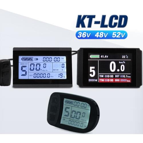 LCD3 Ebike Display LCD8HU KT LCD Electric Bicycle Meter LCD5 For KT Intelligent Controller 52V 48V 36V LCD Panel Waterproof Plug