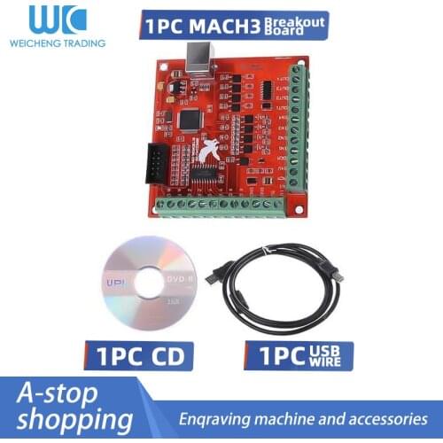 1set 1PCS MACH3 Breakout board +1PCS USB Wire+1PCS CD CNC USB 100Khz 4 axis interface driver motion controller driver board