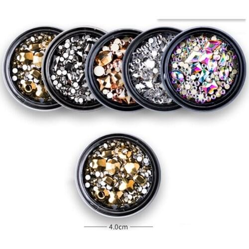1 Box Mixed Color Chameleon Stone Nail Rhinestone Small Irregular Beads Manicure 3D Nail Art Decoration In Wheel Accessories