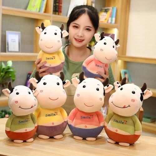 1pc 25/30CM Lovely Cattle Plush Toys for Children Kids Cute Stuffed Animal Cow Doll Kids Creative Gift Home Decor Christmas Gift