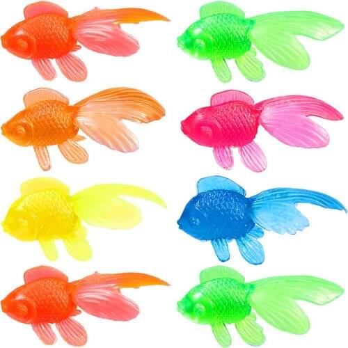 10Pcs/Pack Novetly Children Fun Toys Mini Colorful PVC Plastic Vivid Small Goldfish Random Color Soft Fish Model Toy For Kids