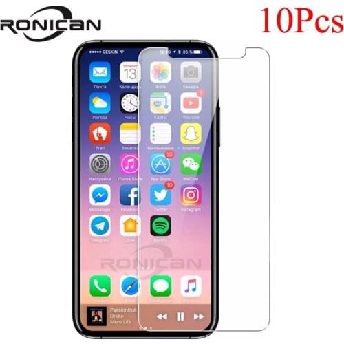 10Pcs Tempered Glass For Phone X XS MAX XR Anti Scratch Screen Protector Film For iPhone 11 Pro Max 7 8 6 6SPlus 5 5S 5C SE 2020