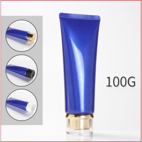 100ml blue soft tube with white/black/gold lid mildy wash butter handcream facial cleaner scrub cream cosmetic packing