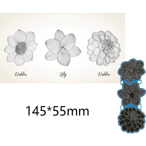 145*55mm 3pcs flower new Cutting DIES Stencil DIY Scrapbook Photo Album Embossing Decor Paper Card Craft Template