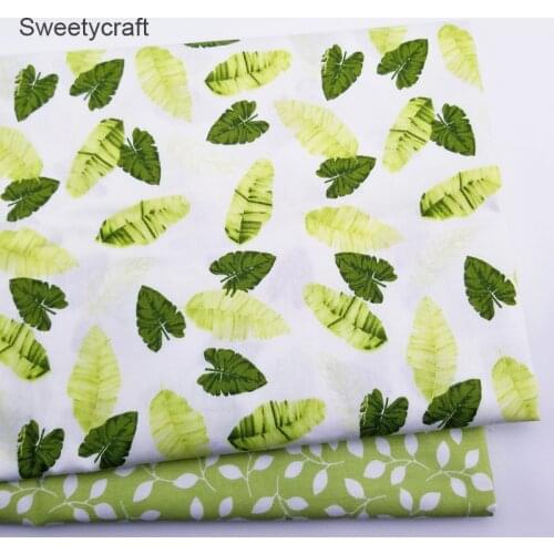 160*50cm Leaves Print Cotton Fabric tela algodon patchwork baumwolle stoff for DIY sewing Kids bedding sets material accessories