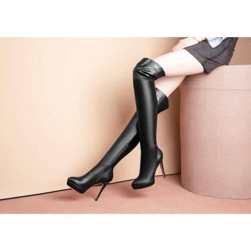 BLXQPYT Fashion 2019 Sexy over the knee Boots Pointed toe Big Size 34-46 Autumn Winter Long Boots tenis feminino shoes woman 991