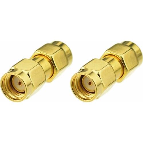 2x RP-SMA Male (female pin) to RP-SMA Male (female pin) RF Adapter