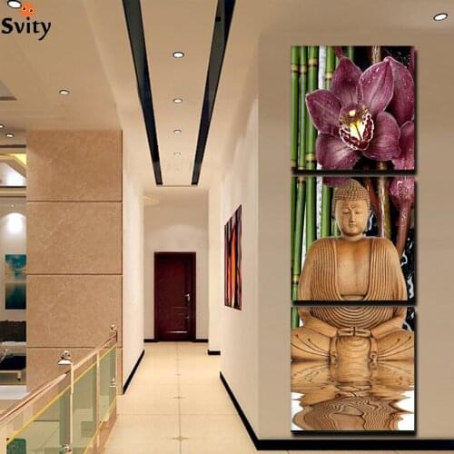 3 Piece Canvas Art Printed Buddha Painting Decoracion Paintings Wall Canvas Pictures For Living Room