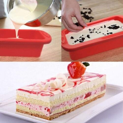 3D Rectangular Form Silicone Moon Cake Pan Mold Diy Pastry Kitchen Cake Decorating Tools Baking Toast Bread Moulds Kitchen Tools
