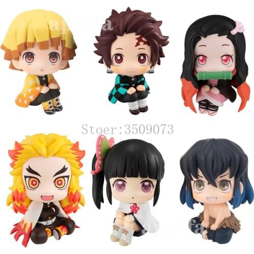 6pcs/set Anime Kimetsu no Yaiba Figure Agatsuma Zenitsu Kamado Tanjirou Action Figure Demon Slayer Figurine Model Doll Gift