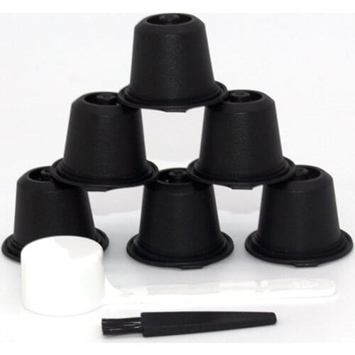 6 PCS Nespresso Refillable Reusable Nespresso Coffee Capsule Coffee Filter Cup Nespresso Machine Capsule Plastic Filter