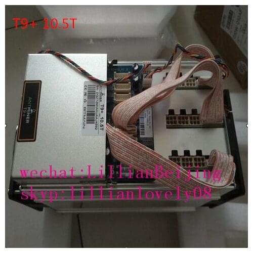 Used AntMiner T9+ 10.5T PSU miner 16nm BTC Bitcoin Mining machine or bitmain T9 with Power supply