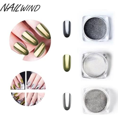NAILWIND Nail Glitter New 3 Color Aluminum Flakes Magic Mirror Effect Powders Sequins Nail Gel Polish Chrome Pigment Decorations