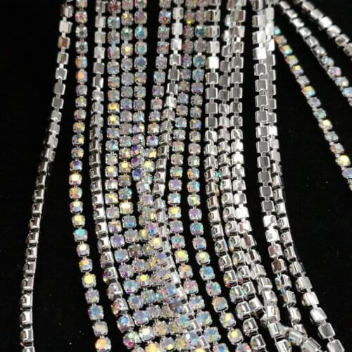 2020 new creater rhinestone nail chain 100% glass closed cup chain rhinestone chain DIY Nail Art Use