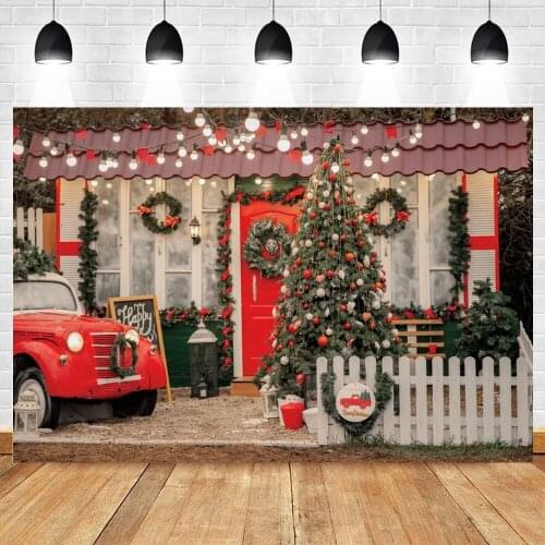 Yeele Photocall Christmas Backdrop Car Glitter House Baby Portrait Party Decor Photography Background Photo Studio Photographic