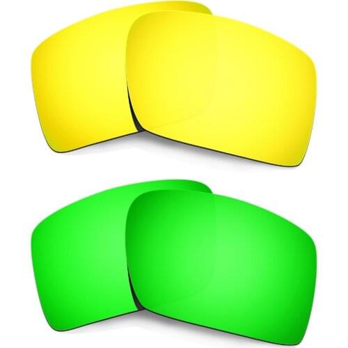 HKUCO For Eyepatch 2 Polarized Replacement Lenses 24K Gold & Emerald Green 2 Pairs Increase Clarity