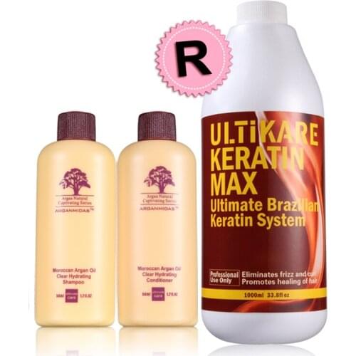 Keratin Argan Hair Sets From 1000ml Brazilian Keratin Treatment 12% Make Hair Straight Smoothing Shiny Free Shipping