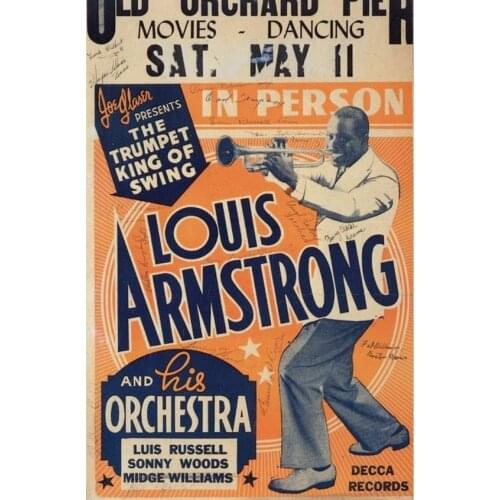 Louis Armstrong, Concert METAL TIN SIGN POSTER WALL PLAQUE
