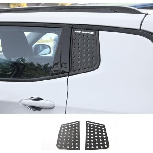 SHINEK Car Exterior Rear Window Triangle Glass Decoration Cover Trim Stickers for Jeep Compass 2017+ Car Accessories Styling