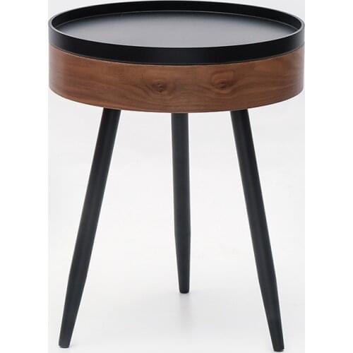 Small Round Table Ins Wind Sofa Small Coffee Table Side Table Corner With Storage Iron Legs Bedroom Bedside Table Storage