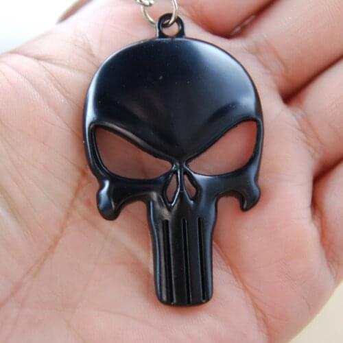 Fancy&Fantasy The Punisher Skeleton Mask Keychain urrounding Fashion Key chain Classic Keyrings Skull Key Rings For Men ZDPNS