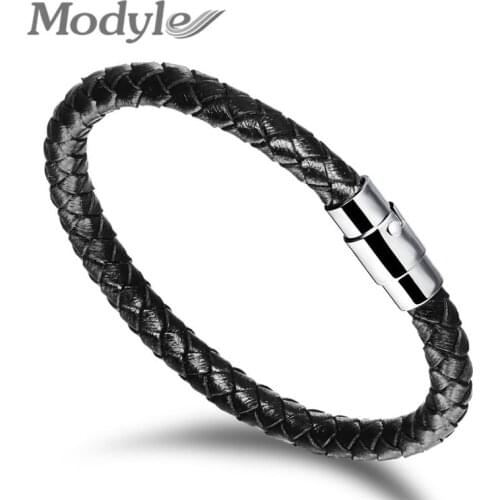 2020 new Hot fashion jewelry mens bracelets genuine leather Stainless steel Bracelet man Vintage creative Boutique