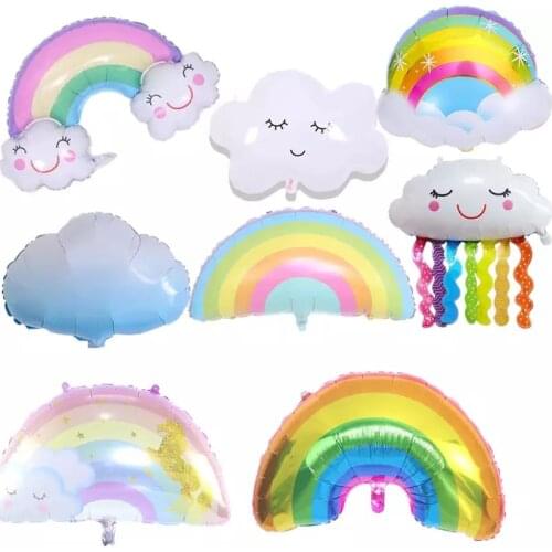 New Large Balloon Smile Rainbow Cloud Aluminum Foil Balloon 10 years old Birthday Party Wedding Decoration Aluminum Foil Balloon