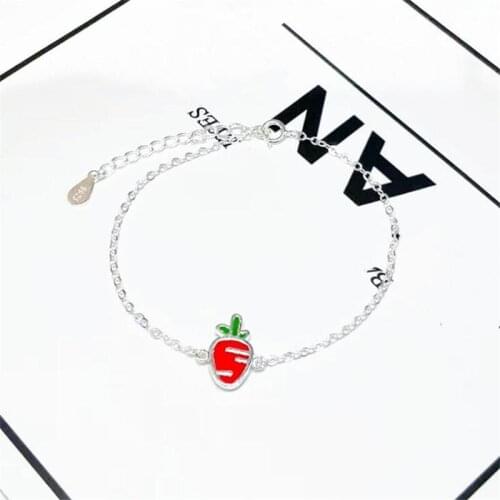 New Popular Beautiful Creative Sweet Epoxy Carrot 925 Sterling Silver Jewelry Personality Vegetables Exquisite Bracelets SB179