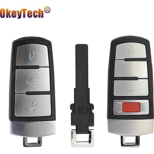 OkeyTech 3/4 Buttons Remote Car Key Case For Volkswagen VW Passat CC B6 B7 B7L CC R36 Maogotan B5 Passat 3C Car Key Shell Blade