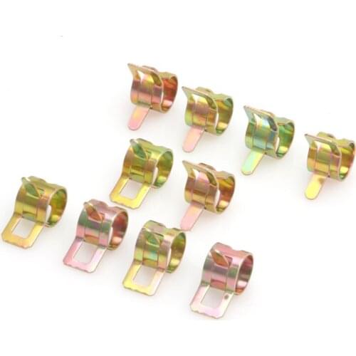 OOTDTY 10X 10mm 0.39 pouces Attache à ressort eau tuyau d'arrosage Tube Clamp Fastener