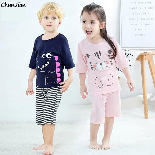 Animal Cartoon Baby Girls Pajamas Sets Children Sleepwear Teenager Boys Pyjamas Pijamas Kids Homewear Night Suit Korean Pajamas