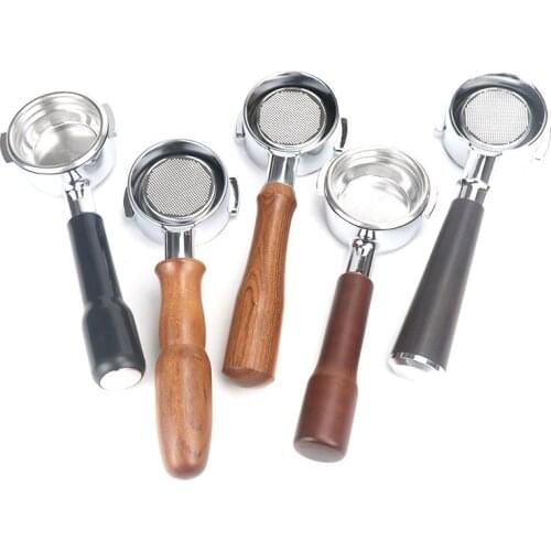 58MM Portafilter Wood Coffee Machine Bottomless Filter Holder Portafilter for Expobar Rocket GEMILAI Faema E61 Universal