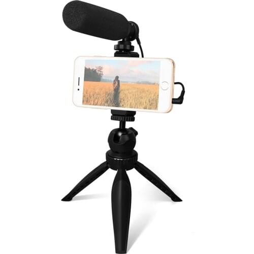 Profession Shotgun Microphone With Phone Stand Camera Microphone For Vlog Video Recording
